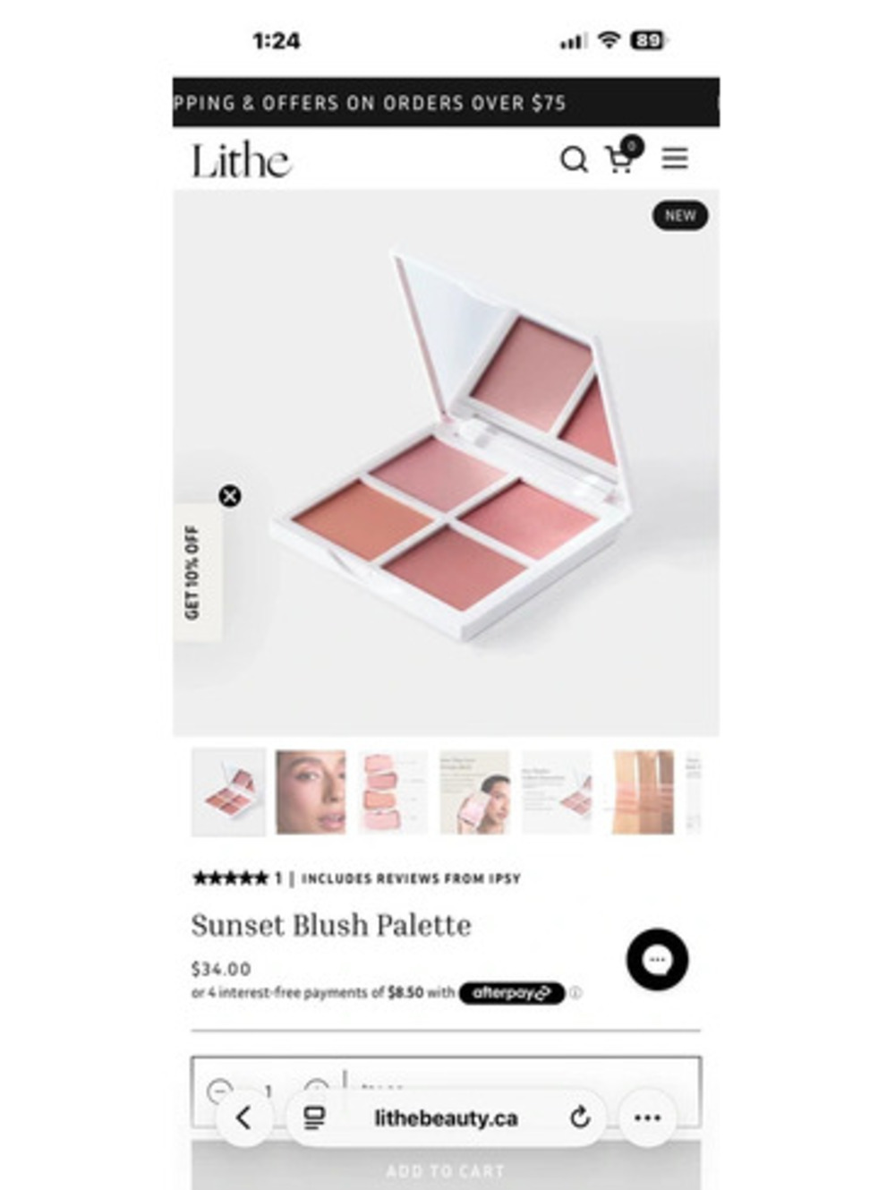 Lithe blush Palette